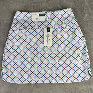 Lady‎ Hagen Skort Womens Small Red Blue Star Multi Plaid Tummy Control Golf